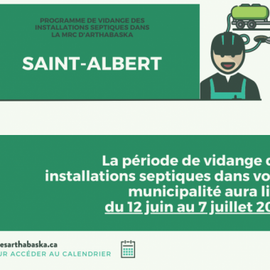 Programme de vidange des installations septiques dans la M.R.C. d'Arthabaska - Saint-Albert
