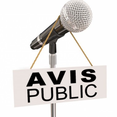 Avis public aux propriétaires d'un immeuble ainsi qu'aux occupantes et occupants d'un établissement d'entreprise