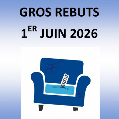 Gros rebuts - Mettre au chemin vos gros rebuts dimanche le 31 mai 2026