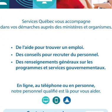 Services Québec vous accompagne dans vos démarches auprès des ministères et organismes